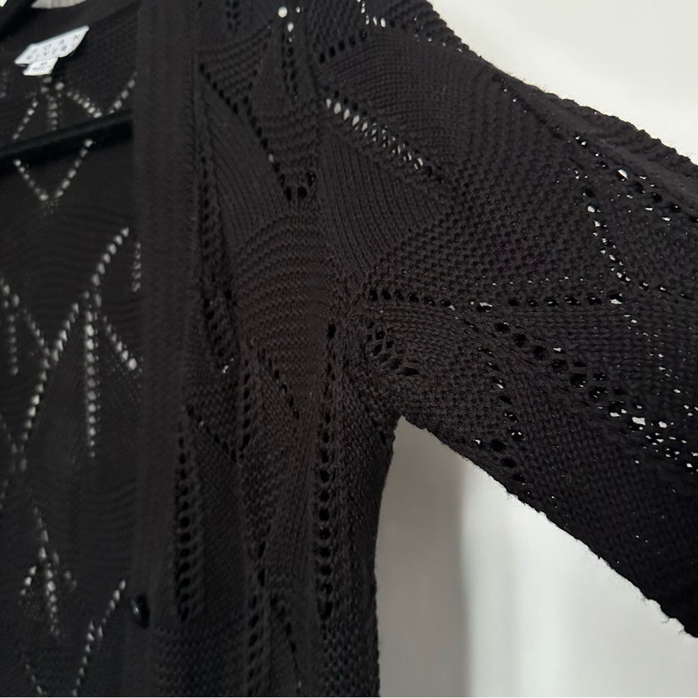 Joan Rivers Black Open Knit Sweater Size XS - Picture 3 of 7